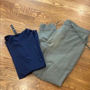 Lululemon Athletica Blue and Gray Track Pants